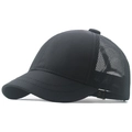 Klassische schwarze schnelltrocknende Baseballkappe mit Mesh-Einsätzen für kühle Belüftung - Schwarz