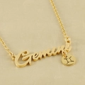 18k gold plated Gemini constellation necklace with letter pendant and zodiac charm - Gemini