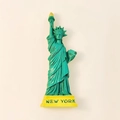 Green Statue of Liberty resin fridge magnet with yellow New York base souvenir - Statue of Liberty USA