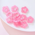 Pink marbled 19mm acrylic flower charms for DIY handmade jewelry and earrings - Pink Marbled