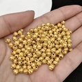 Perle distanziatrici dorate scanalate in stile antico per gioielli e bracciali fai-da-te - 03 (4 mm Perla con Trama a Lanterna)