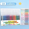 18-Farben Metallic Glitzer Gelschreiber Set für DIY Scrapbooking und kreatives Malen - Druckmechanik Große Kapazität - 18 Farben Set (Englische Version)
