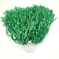 Detail of green cheerleader pom pom with metallic foil and white plastic handle - Double-button 20g Green (general Density Suitable For Kindergarten And Primary School Students)