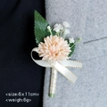 Eleganter pfirsichfarbener Ansteckstrauß mit weißer Schleife für Hochzeiten, 6x11cm - Champagner