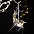 Luminous acrylic reindeer hanging ornament with warm LED lights for Christmas tree decor - Faceted Reindeer with LED