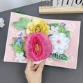 Detail of 3D pop-up card featuring colorful paper sunflowers and butterflies - Blooming Flowers