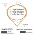 Tabella taglie per collana a quattro strati in acciaio dorato con ciondolo a stella - Ciondolo Zirconia Multistrato (JDNW2405054) / Oro