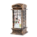 Antike bronzene Weihnachts-Telefonzellen-Laterne mit Schneemann und festlichem Muster - Bronze Schneemann