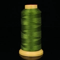 Grass green braided nylon string roll for jewelry making on a yellow spool - Army Green