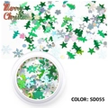 Paillettes per nail art natalizie con alberi verdi e fiocchi di neve bianchi SD055 - Natale di Pace (SD055)