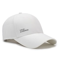 White quick-dry breathable mesh baseball cap with laser-cut holes and TKZ CHENG logo - Adjustable / White