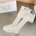 Calze lunghe bianche con fiocco in maglia a coste per un look stile balletcore - Taglia unica / Bianco