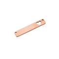 Colgante rectangular de oro rosa con detalle de corazón calado y orificios dobles - 1.5*6*35mm / Oro rosa