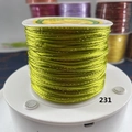 Grass green Chinese knot cord with gold metallic thread for DIY jewelry making - Yellow Green With Gold Thread (231)