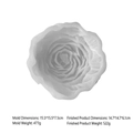 Peony flower silicone mold for DIY candles and soap, size 15.5x15.5x7.5cm, translucent white - Large Peony Style (J-0673)