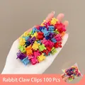 Set di 100 mini mollette per capelli a forma di coniglio per bambine - 25# Mollette coniglio (100 pezzi)