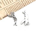Antique silver fairy angel charms for DIY jewelry making with wings and ring loops - Angel-13x26mm-1.6g-9803