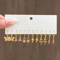 Gold 6 Pairs Set (Butterfly/Lock/Mushroom/Snake)(HS739-6)