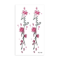 Pink cherry blossom waterproof tattoo sticker with cherry flower petals for collarbone - Mirror Symmetric Cherry Blossom Style (RC143)