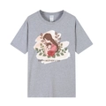 Grey Mother's Day T-shirt featuring a happy mother and baby illustration print - Grey 317