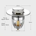 Universal silver bounce core sink plug with brass filter basket and 62mm diameter - Drainer [Copper Pop-up Core]