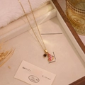 Goldene Edelstahl-Halskette mit rosa Emaille-Schmetterling und Tigerauge-Perle - Rosa Schmetterling Stil (3#Butterfly)