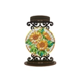 DIY sunflower diamond painting craft on a round wooden stand for home table decoration - Sunflower