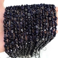 Irregular blue sand stone chip beads necklace with shimmering starry sky effect finish - Blue Goldstone