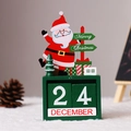 Calendrier de l'Avent en bois Père Noël avec affichage de la date du 24 décembre - Père Noël