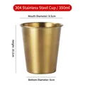 Golden 350ml 304 stainless steel cup with a brushed finish and conical design - 304 Single Layer Cup 350ml (Gold)