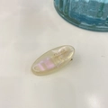 Close-up of pearl white bow hair clip with FRANCE Handmade text on white surface - Mini Thickened Oval Duckbill Clip (Approx. 3.9cm) / White Mermaid