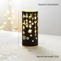 Black Christmas lantern with gold reindeer patterns and 15cm height decoration - Black Cup