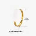 Golden sunburst stainless steel ring featuring a black gemstone and adjustable band - Obsidian Style (ZN444-3)