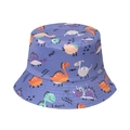Chapeau de soleil violet pour enfants avec motifs de dinosaures et texte Roar en coton - Imprimé Dinosaure Violet (H)