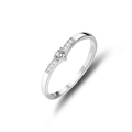 Elegant S925 sterling silver minimalist stackable ring with paved zircon diamonds - Platinum-FDJZ-191