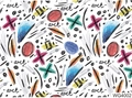 Nagelaufkleber im abstrakten Street-Art-Stil mit bunten Graffiti und Schriftzügen - WG4002