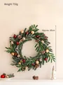 60cm Weihnachtskranz mit roten und goldenen Kugeln, Zapfen und Nadeln, 750g Gewicht - Weihnachtskranz E