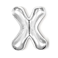 Silver foil letter X balloon for birthday party and wedding event decorations - 16-inch Silver Slim Letter Aluminum Foil Balloon (x)