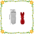 3D Hasen Silikonform mit roter Hasenfigur und Maßangabe 11,6 cm Höhe für DIY - Langohr-Hase