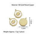 Ciondolo malocchio in rame placcato oro 18K con inserto bianco e finitura lucida - Stile E-Occhio del Male d'Oro