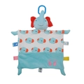 Blue elephant plush baby security blanket with soft textures and colorful sensory tags - Blue Elephant
