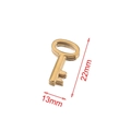 DIY golden stainless steel key charm pendant for jewelry making with 13mm and 22mm dimensions - Key-11 / Gold
