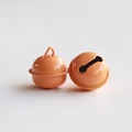Two bright orange 22mm painted metal round bells for pet collars and DIY keychains - Light Orange