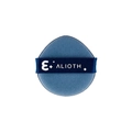Detail of blue teardrop makeup sponge with Alioth logo ribbon and matte texture - Single Individual Package / Deep Blue Alioth