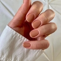 Short nude solid color press-on nails with a glossy finish for a natural elegant look - Nude/Milk Tea (JP2183)