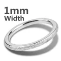 Minimalist 1mm wide silver matte sandblasted titanium steel comfort fit ring band - US 6 / Ultra-Fine Style / Silver