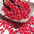 Translucent dark red bamboo-shaped glass beads for handmade DIY jewelry crafts - Transparent Red (Brushed 6x12mm)