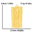 Pendentif rectangulaire texturé en acier inoxydable plaqué or 18 carats de style - Doré
