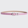 Cintura sottile in pelle rosa da donna con fibbia argento e stile moda dopamina - Rosa
