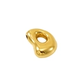 Colgante de letra burbuja en oro pulido con forma orgánica de acero inoxidable - Letra D (Estilo D) / Dorado